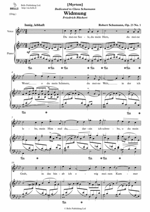 Book cover for Widmung, Op. 25 No. 1 (Original key. A-flat Major)