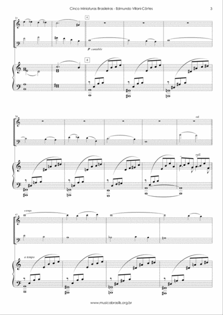 Cinco miniaturas brasileiras (violino, violoncelo e piano) Piano Trio scores gallery preview page 5