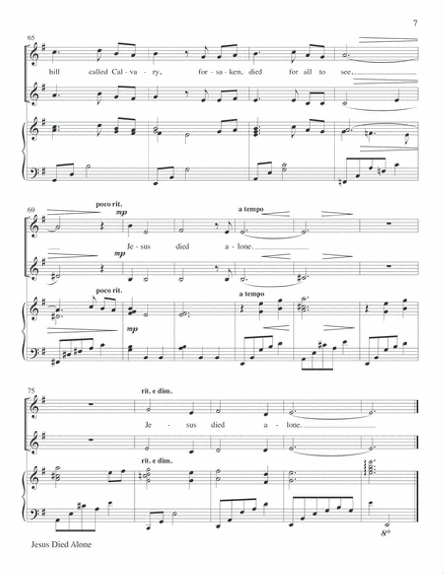 JESUS DIED ALO-RANE-DUET-Digital Download Choir scores gallery preview page 7
