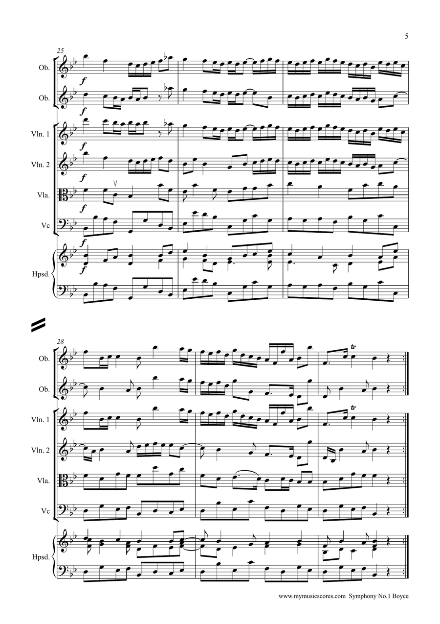 Boyce Symphony No. 1 String Orchestra scores gallery preview page 6