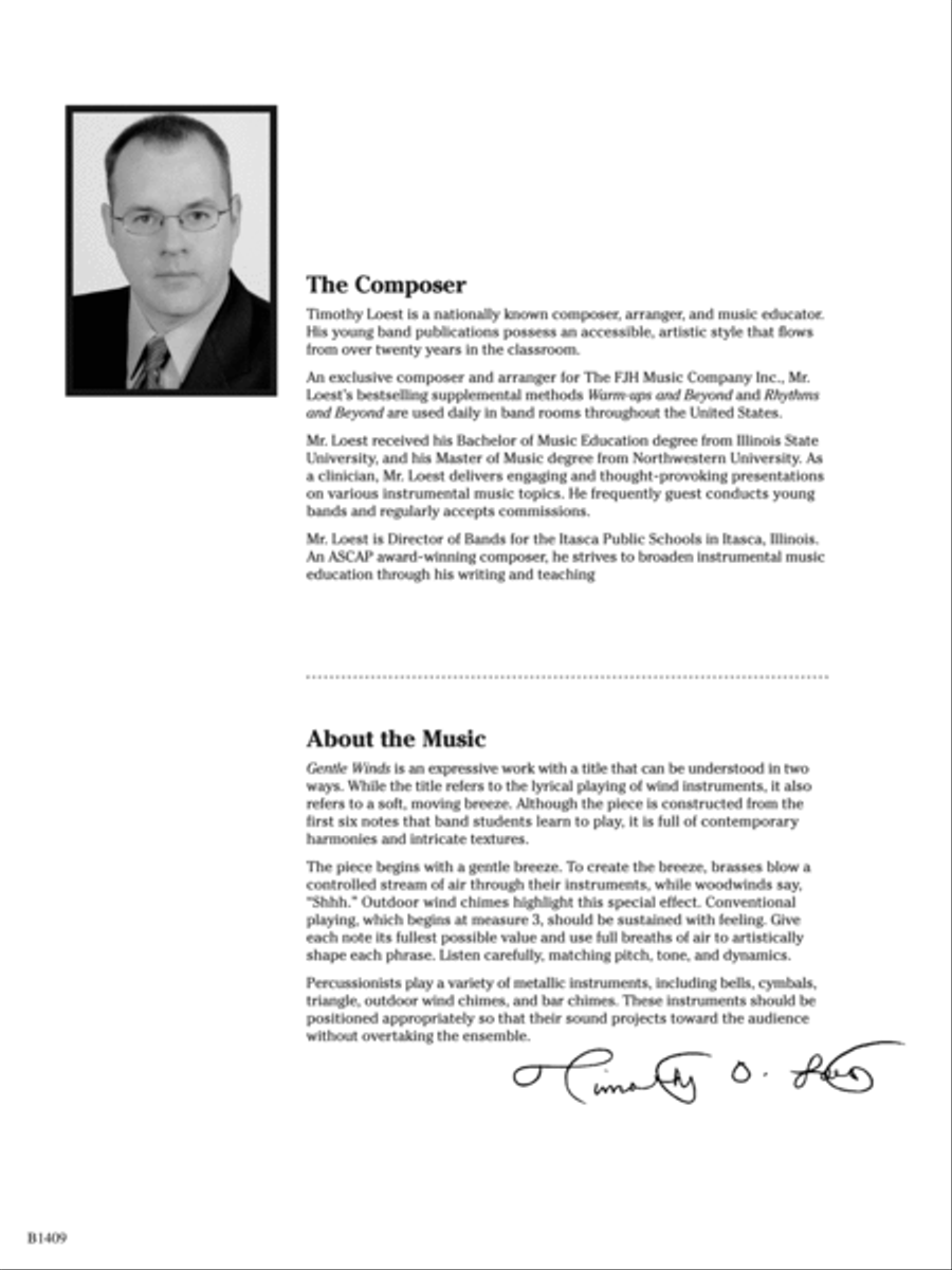 Gentle Winds: Score Concert Band scores gallery preview page 2