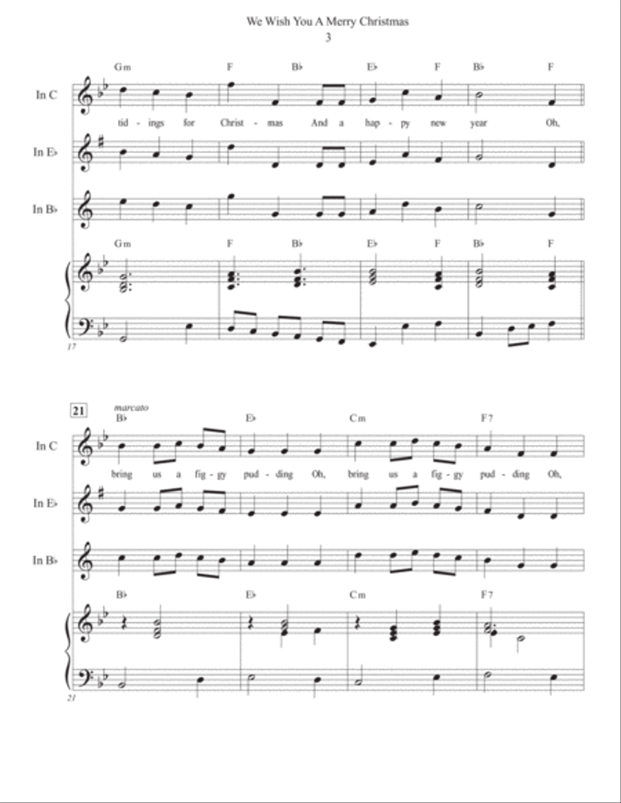 We Wish You A Merry Christmas Alto Saxophone scores gallery preview page 3