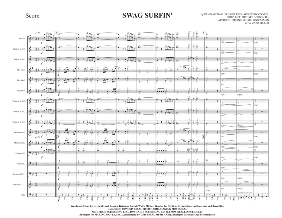 Swag Surfin' Marching Band scores gallery preview page 1