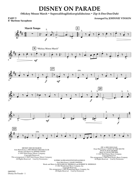 Disney on Parade - Pt.5 - Eb Baritone Saxophone