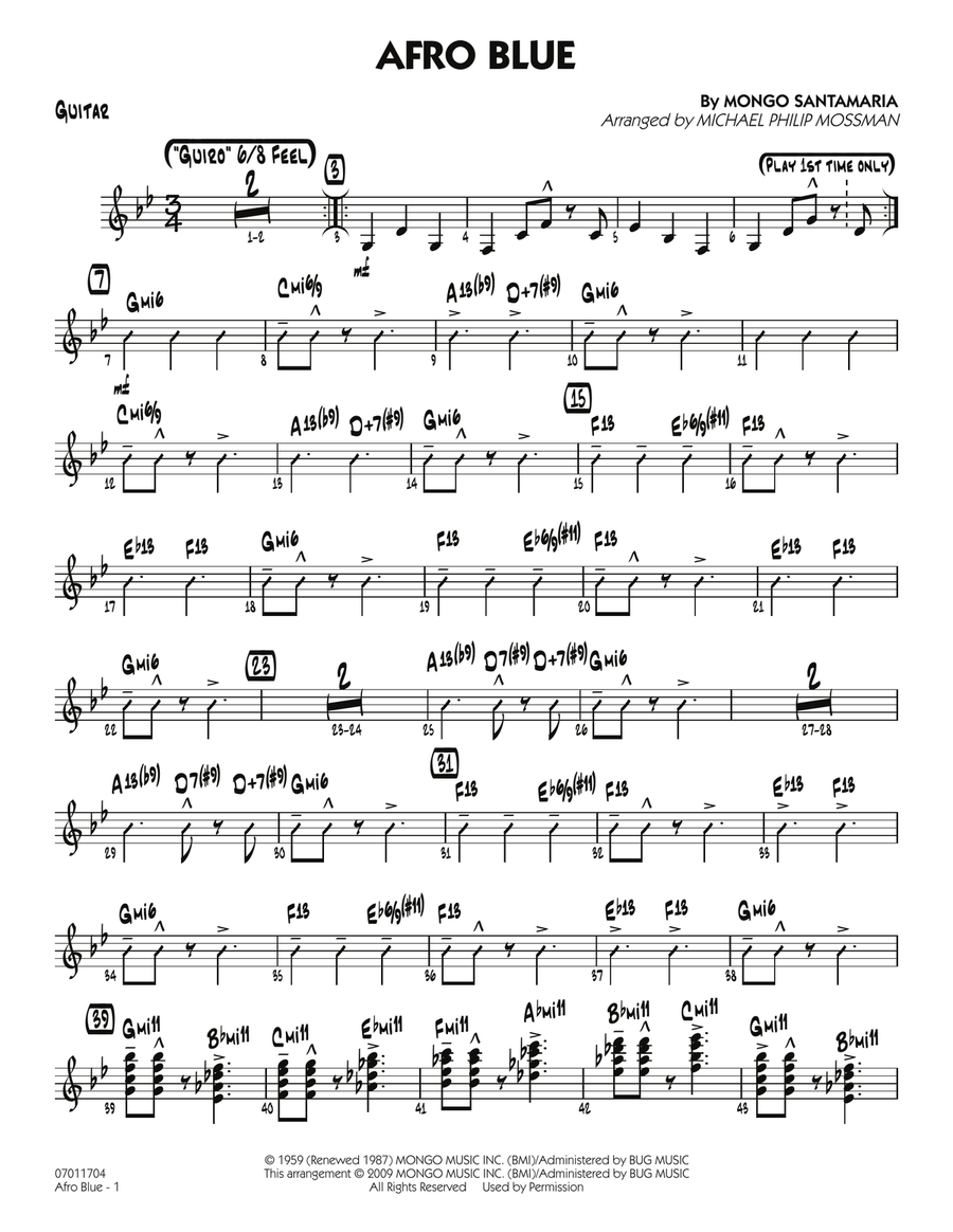 Afro Blue - Guitar Afro Blue - Guitar Jazz Ensemble scores gallery preview page 1