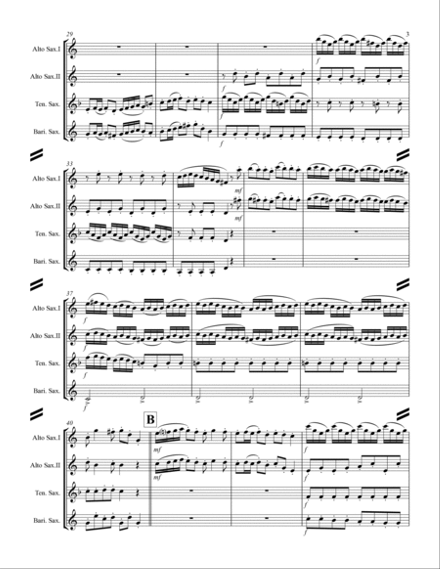 Arrival of the Queen of Sheba (for Saxophone Quartet AATB) Saxophone Quartet scores gallery preview page 4