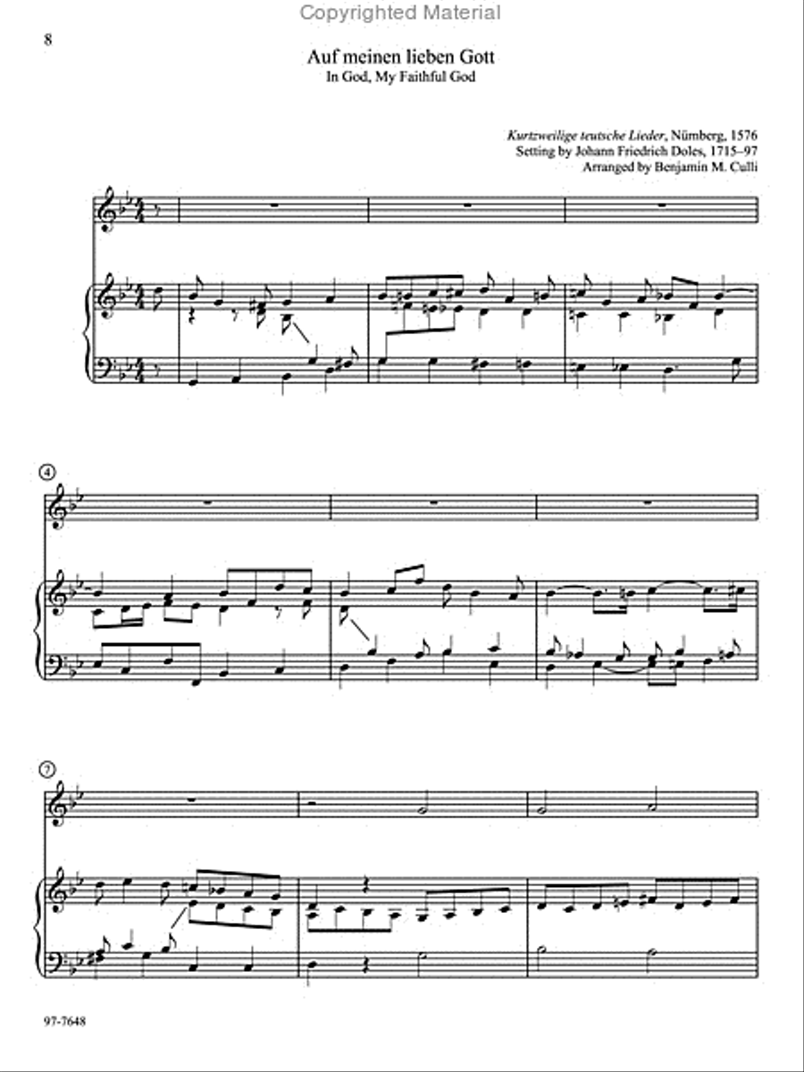 Duo Baroque: Classic Chorale Preludes Arranged for Keyboard and Any Solo Instrument, Vol. 1 Bassoon scores gallery preview page 4