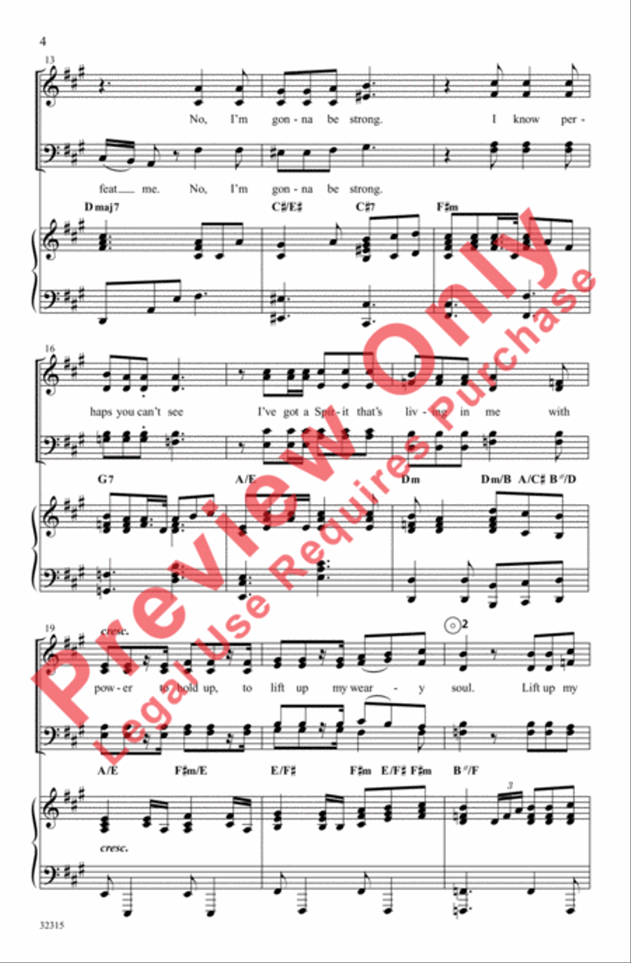 This Won't Get Me Down 4-Part scores gallery preview page 4