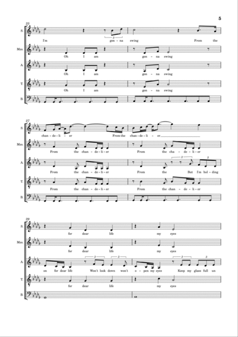 Chandelier Chandelier Choir scores gallery preview page 5
