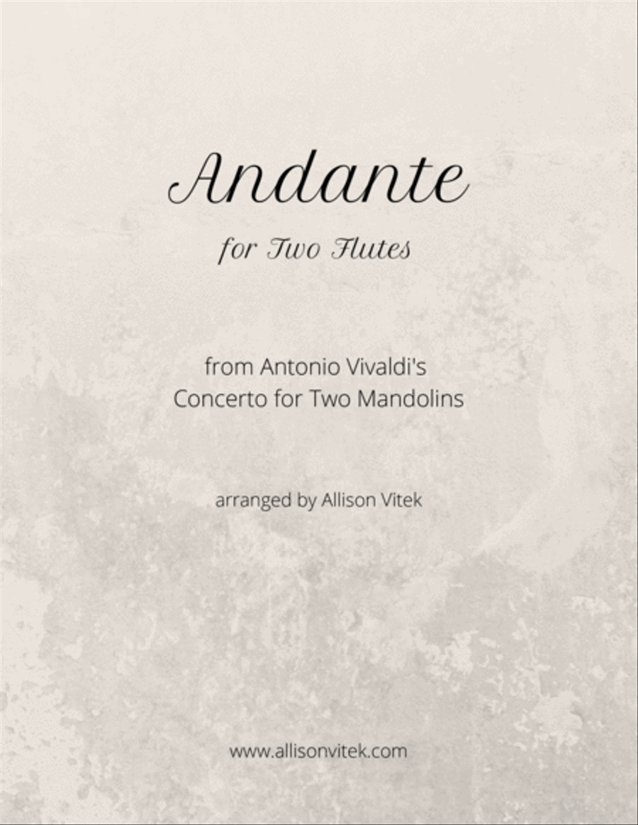 Andante for Two Flutes Flute Duet scores gallery preview page 1