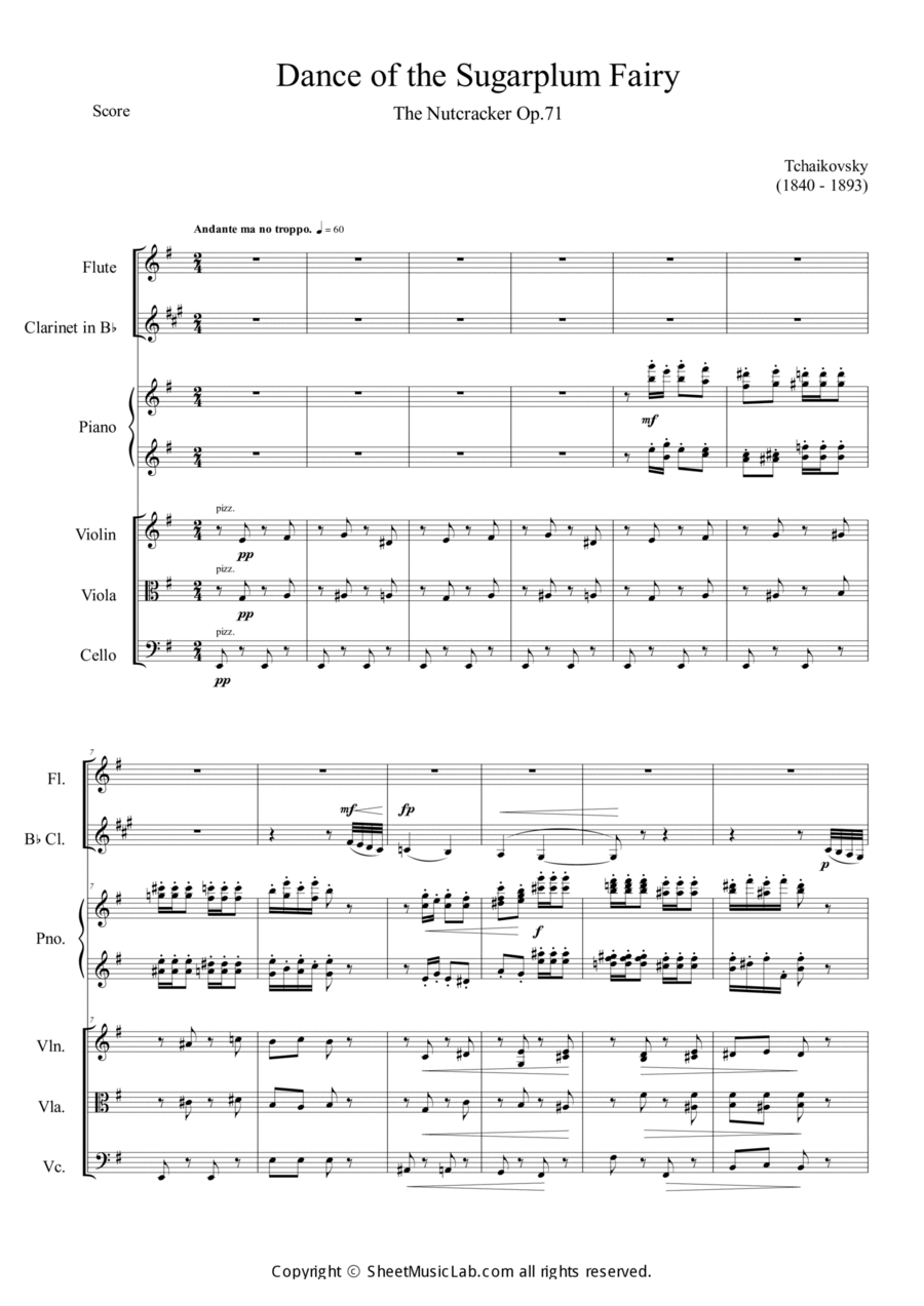 Nutcracker Op.71a - Dance Of The Sugarplum Fairy Orchestra scores gallery preview page 1