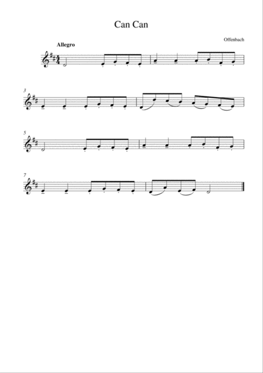 Can Can Violin Solo scores gallery preview page 1