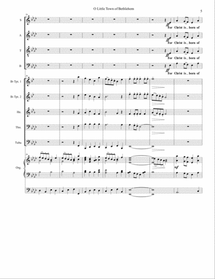 O Little Town of Bethlehem 4-Part scores gallery preview page 5