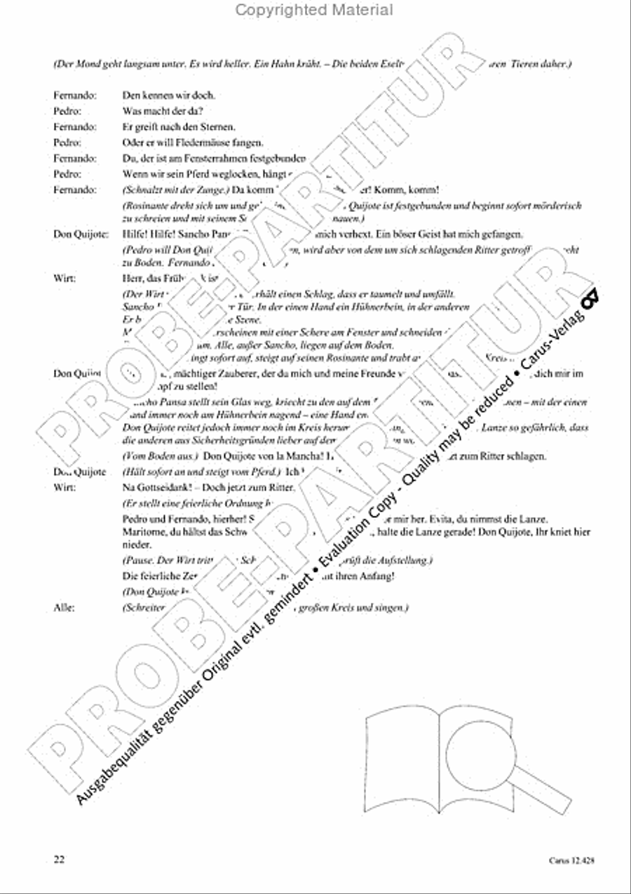 Die seltsamen Abenteuer von Don Quijote und Sancho Pansa Unison Choir scores gallery preview page 24