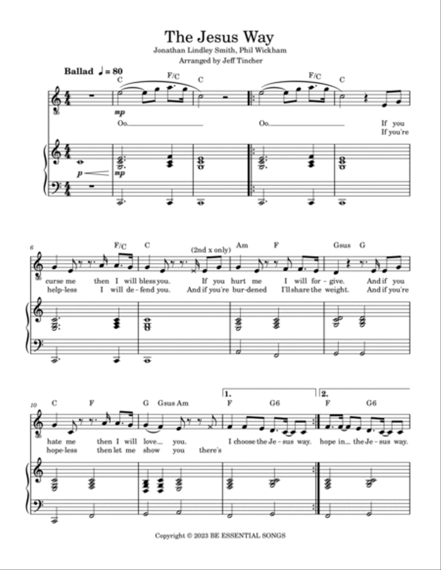 The Jesus Way The Jesus Way Piano, Vocal, Guitar scores gallery preview page 2