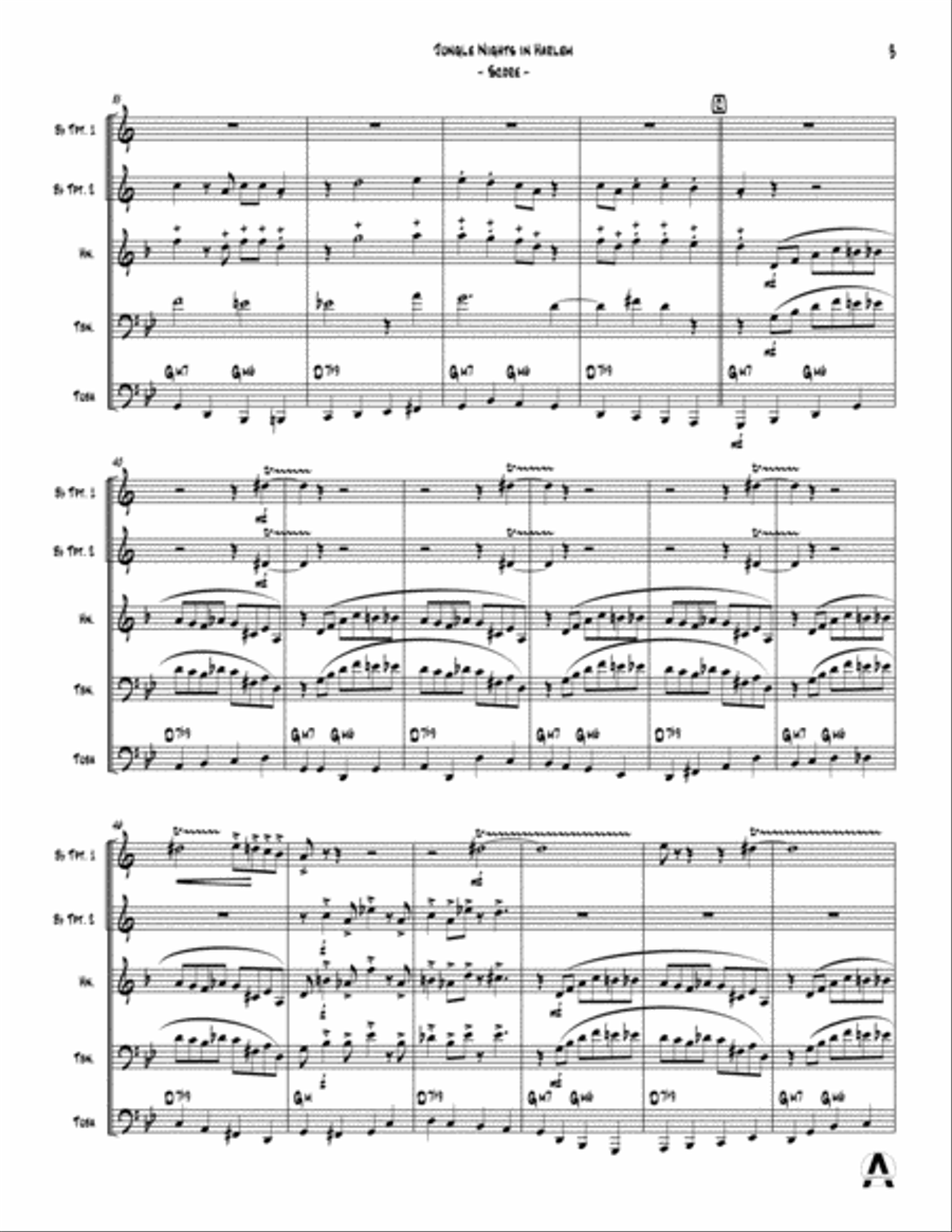 Jungle Nights in Harlem Brass Quintet scores gallery preview page 5