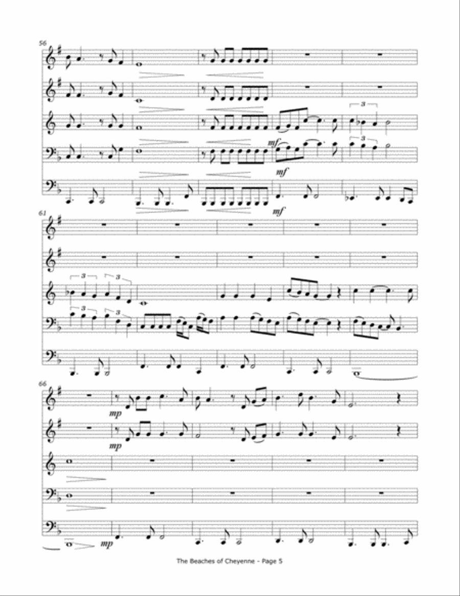 The Beaches Of Cheyenne Brass Ensemble scores gallery preview page 6