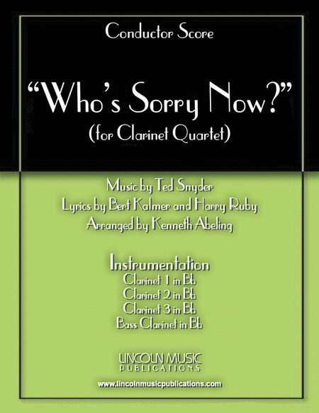 Who’s Sorry Now? (for Clarinet Quartet) image number null