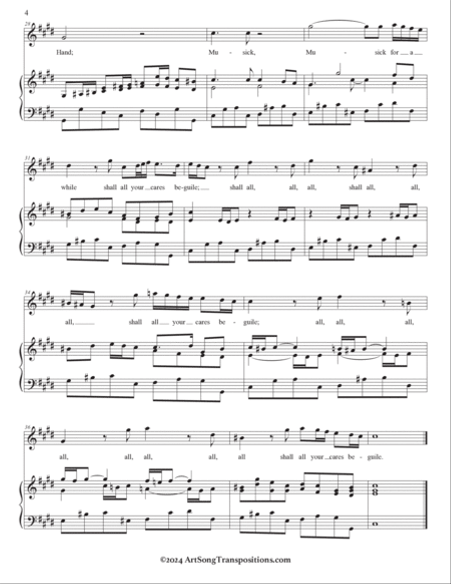 PURCELL: Musick for a while (in 9 keys: C-sharp, C, B, B-flat, A, A-flat, G, F-sharp, and F minor) Voice scores gallery preview page 5