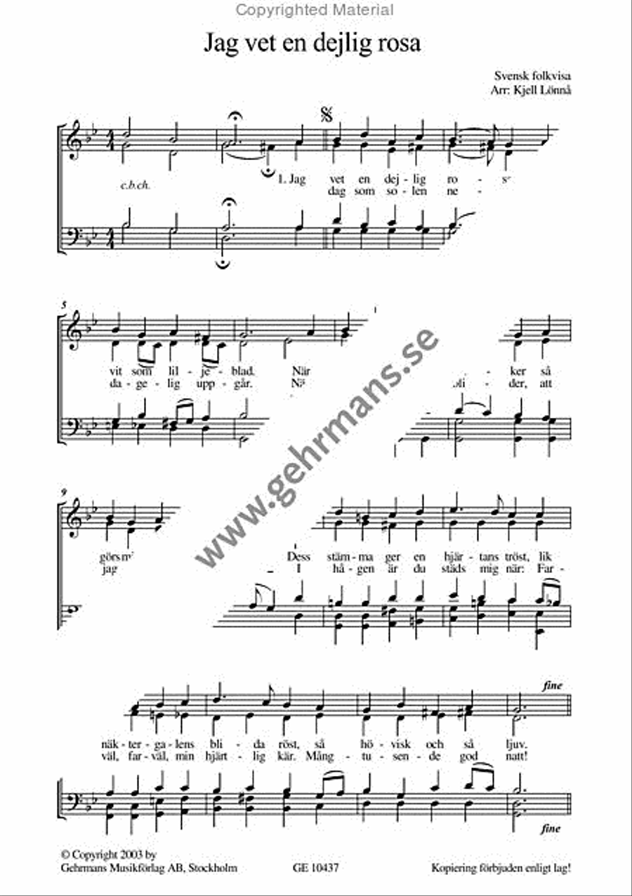 Jag vet en dejlig rosa 4-Part scores gallery preview page 2