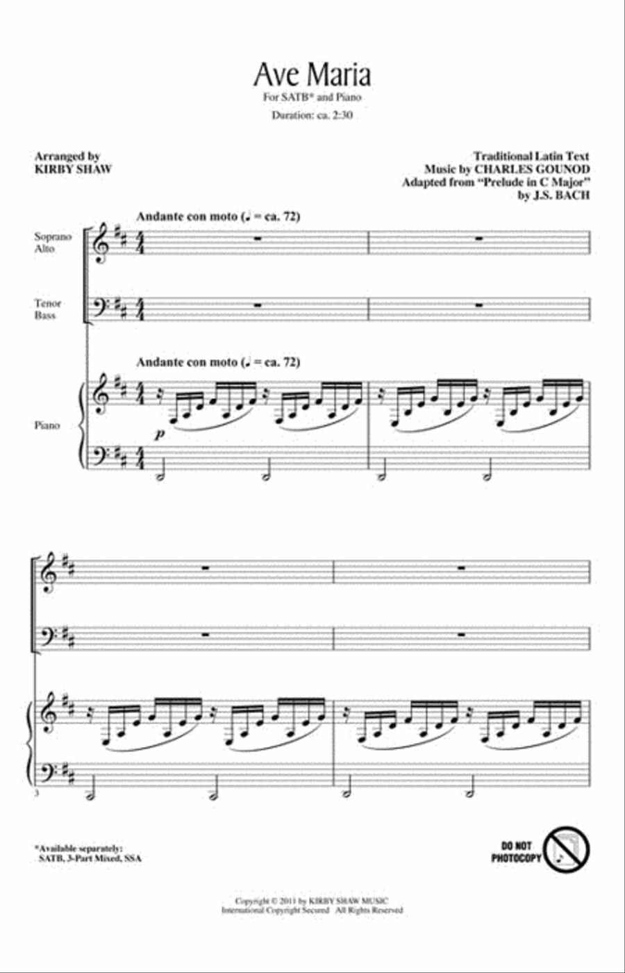 Ave Maria 4-Part scores gallery preview page 2