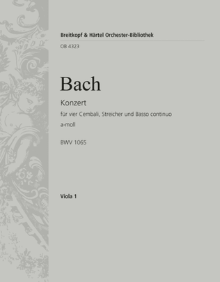 Book cover for Harpsichord Concerto in A minor BWV 1065