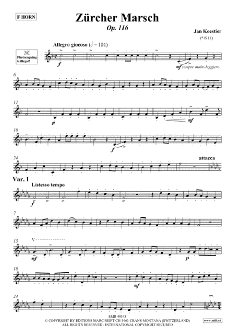 Zurcher Marsch Horn scores gallery preview page 2