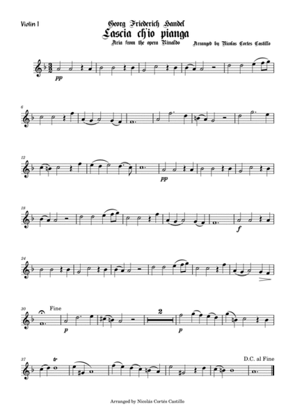 Handel - Lascia ch'io pianga - String Quintet image number null