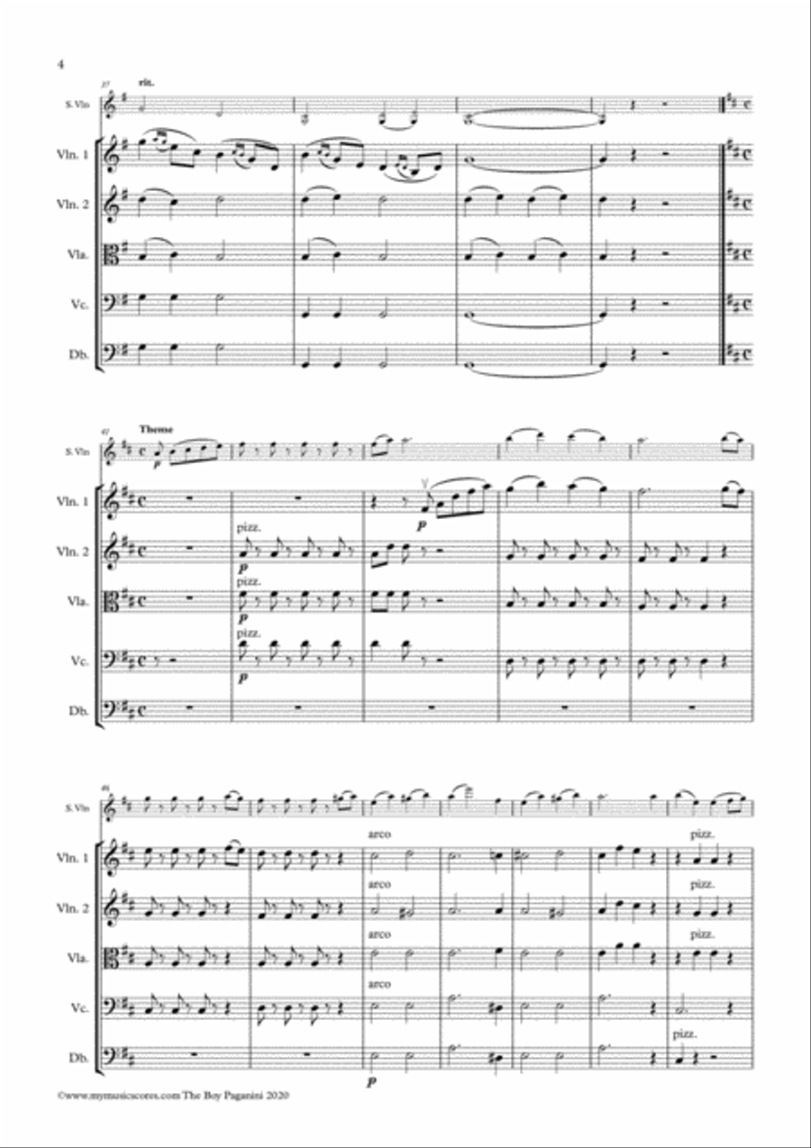 Mollenhauer The Boy Paganini for Violin and String Orchestra String Orchestra scores gallery preview page 5