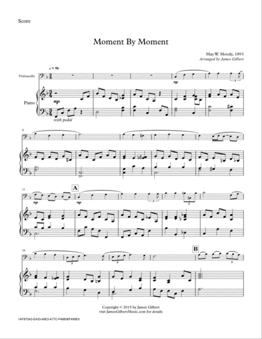 Moment By Moment Piano scores gallery preview page 1