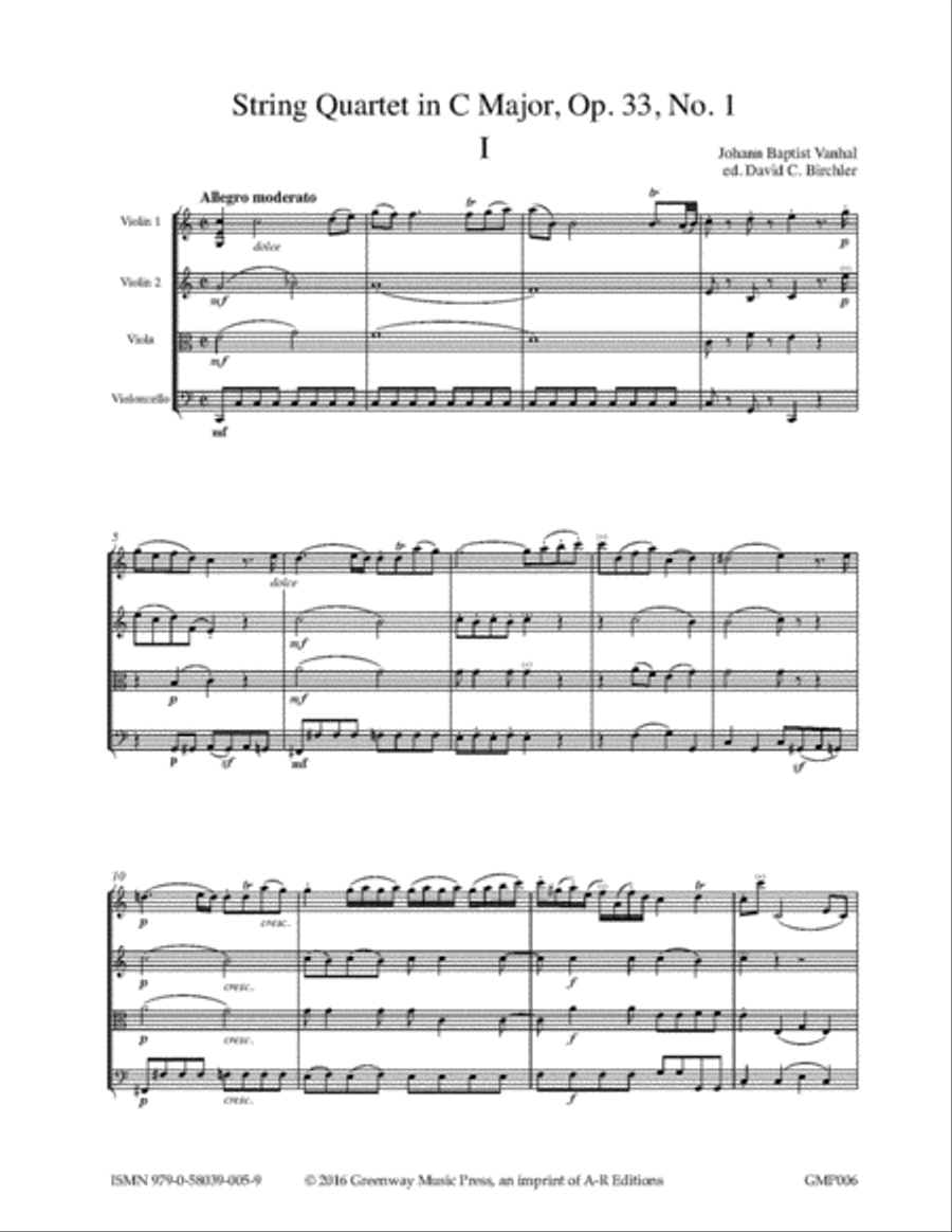 String Quartet in C Major, Op. 33, No. 1 String Quartet scores gallery preview page 3