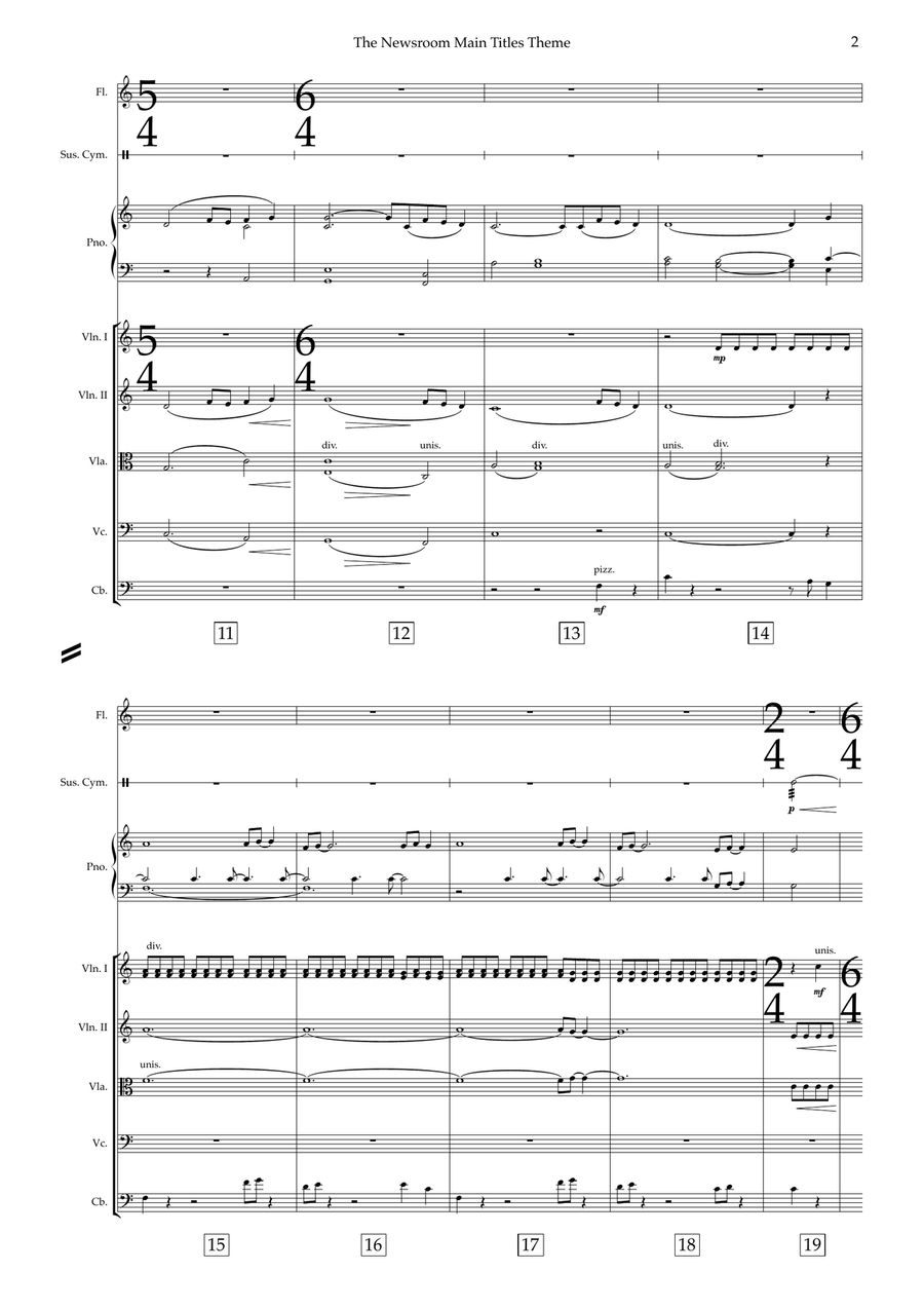 The Newsroom Main Titles Theme Chamber Orchestra scores gallery preview page 3