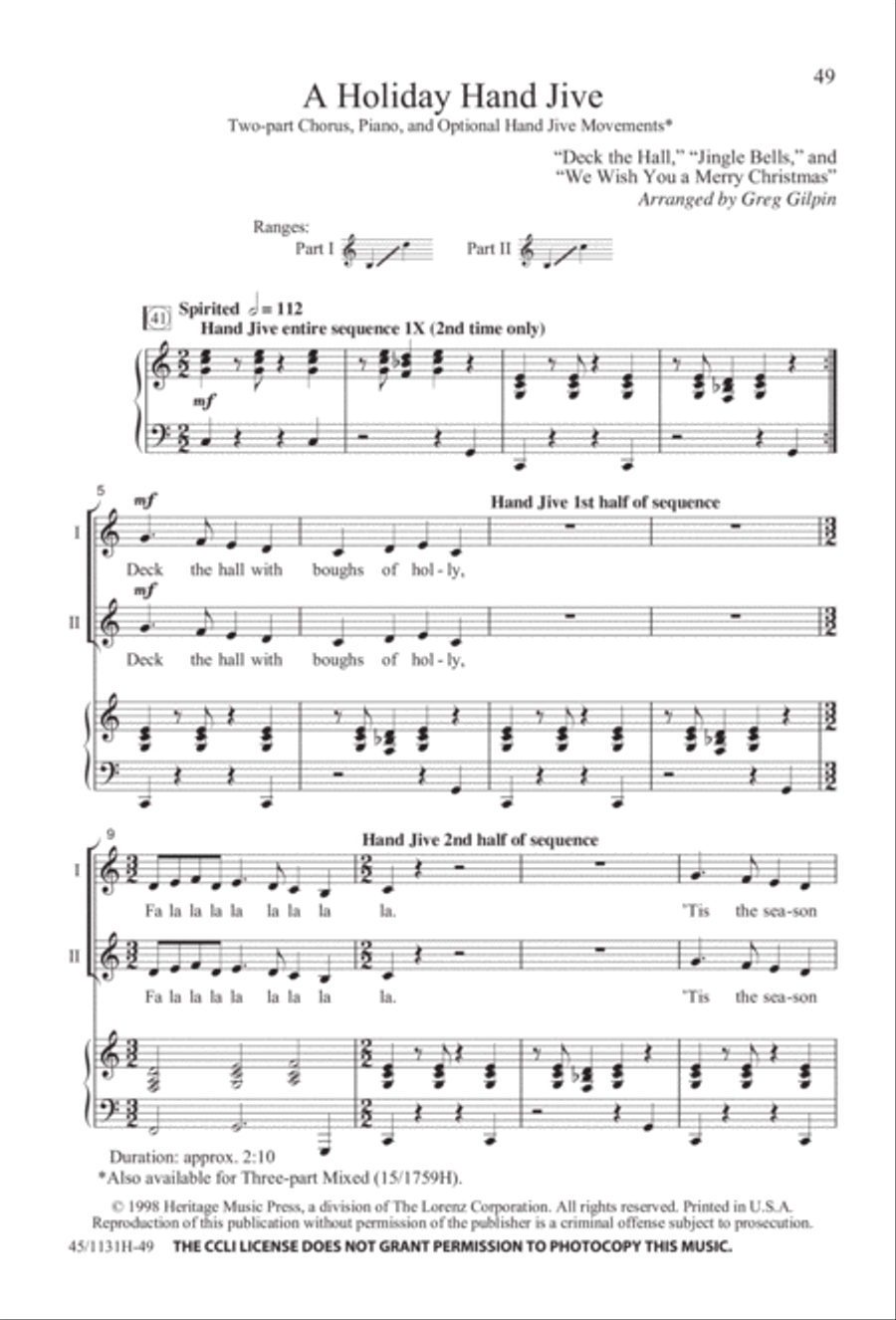 Singable Solutions for Winter Holidays 2-Part scores gallery preview page 49