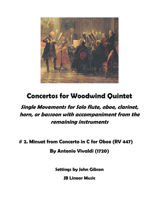 Minuet - Oboe Concerto RV447 - set for woodwind quintet