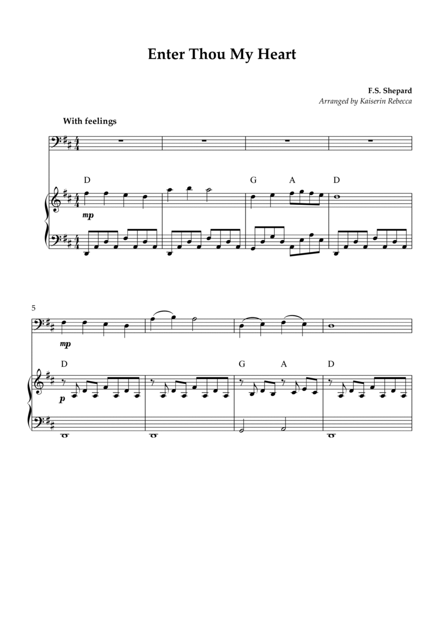 Enter Thou My Heart Piano scores gallery preview page 1
