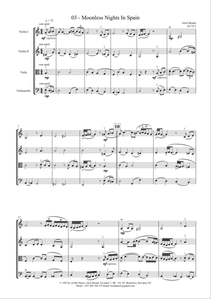 Moonless Nights in Spain Moonless Nights in Spain String Quartet scores gallery preview page 5