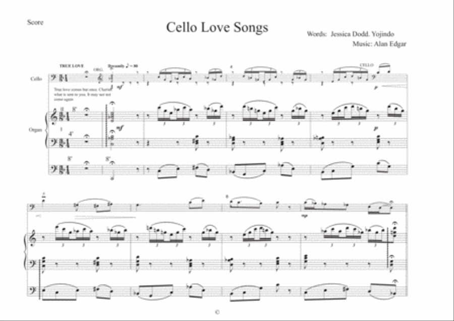 CELLO LOVE SONGS with ORGAN String Duet scores gallery preview page 2