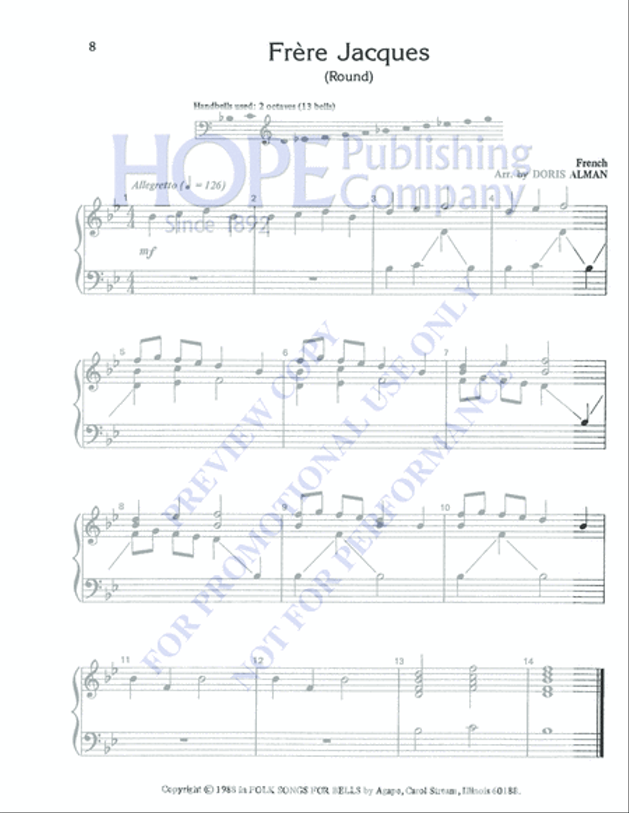 Folk Songs for Bells Folk Songs for Bells 2-Octaves scores gallery preview page 9