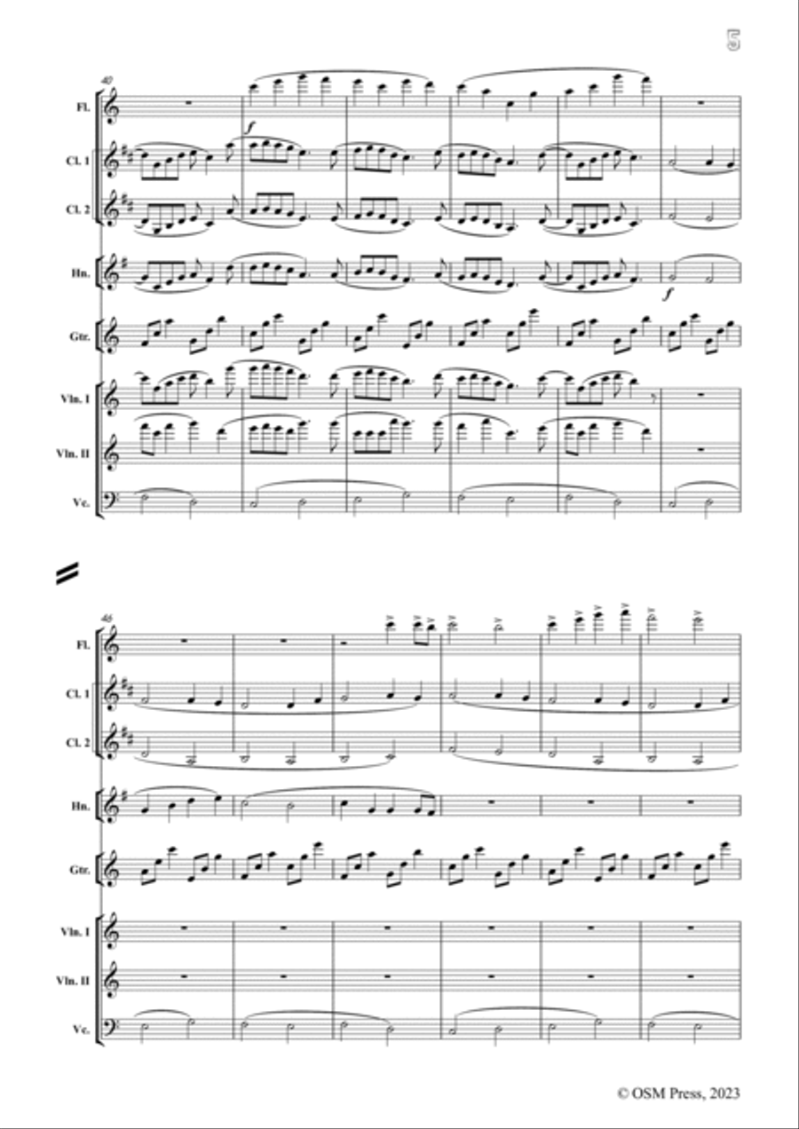 Pachelbel-Canon and Gigue,in D Major,P.37,for Guitar and Orchestra String Orchestra scores gallery preview page 5