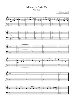 Minuet in G (in C) duet