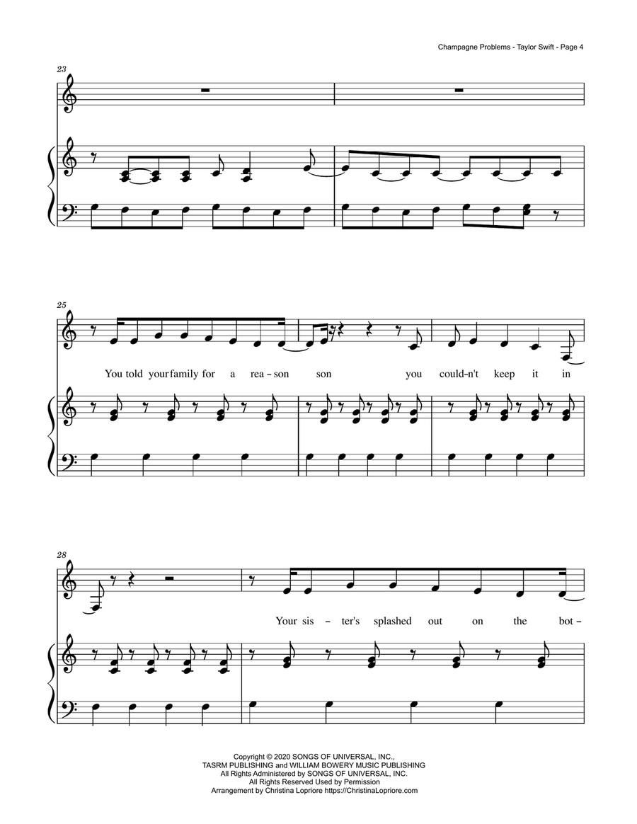 Champagne Problems Voice scores gallery preview page 4