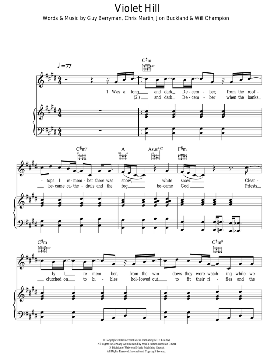 Violet Hill Acoustic Guitar scores gallery preview page 1