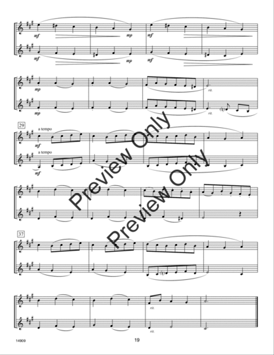 30 Melodious Duets- Clarinet Woodwind Duet scores gallery preview page 19