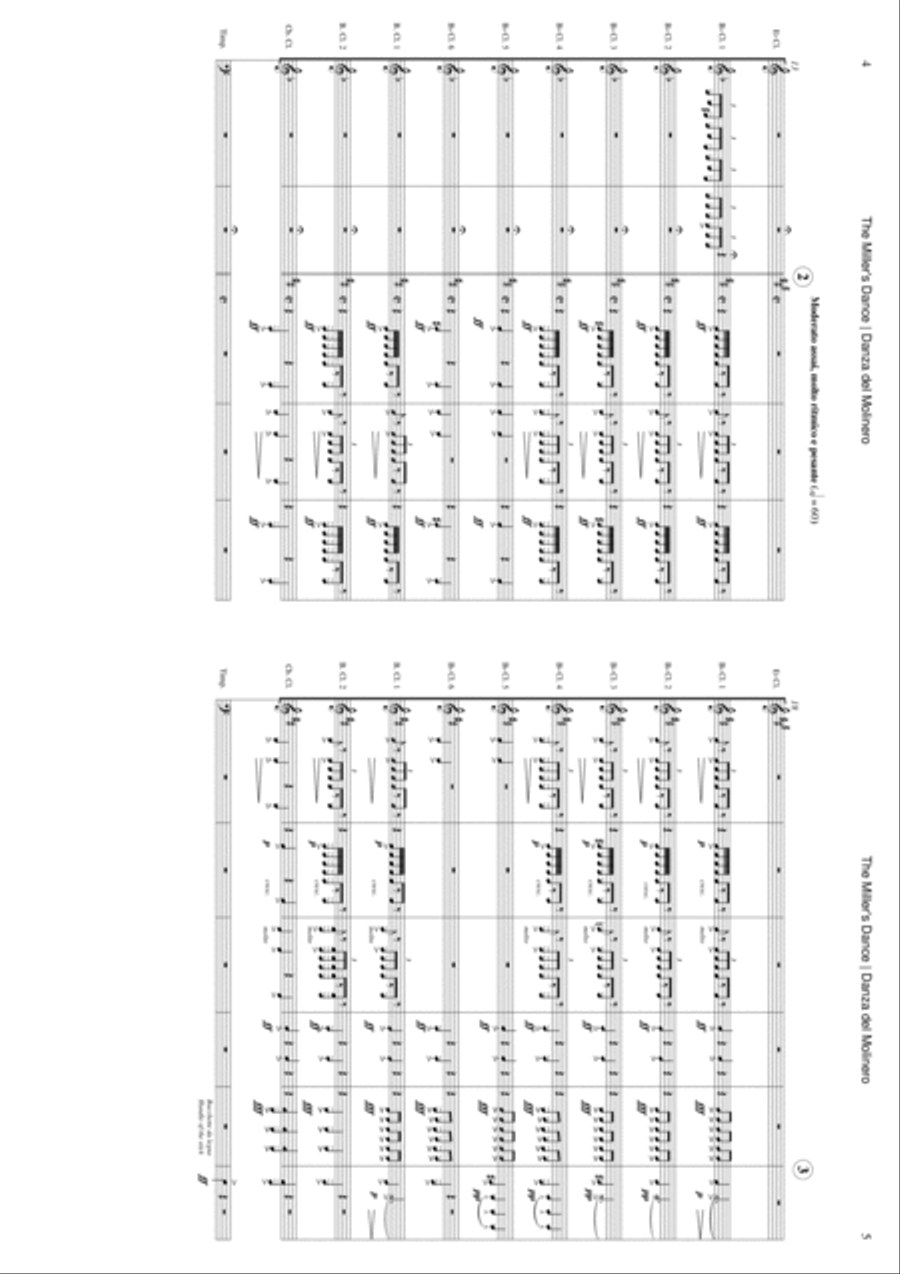 Dance of the Miller (Danza del Molinero) from The Three-Cornered Hat Woodwind Ensemble scores gallery preview page 3