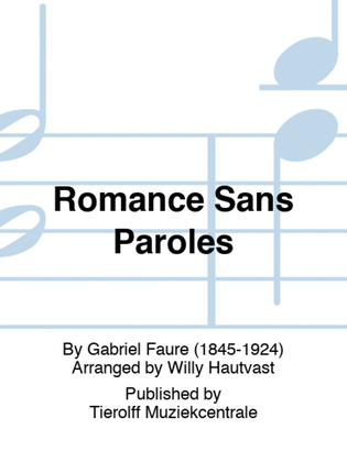 Book cover for Romance Sans Paroles