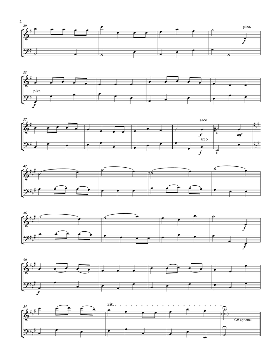 We Wish You a Merry Christmas Violin Cello Duet String Duet scores gallery preview page 2