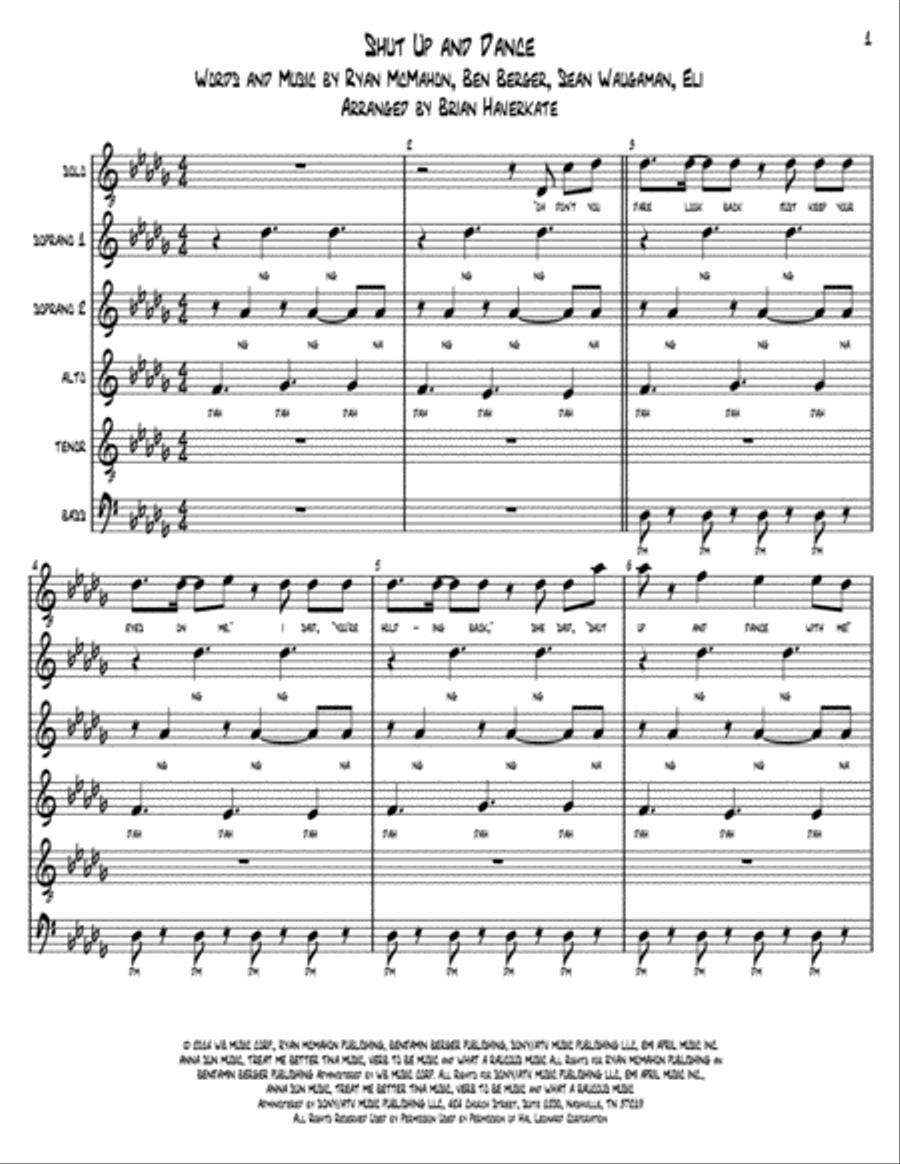 Shut Up And Dance Shut Up And Dance Divisi scores gallery preview page 1