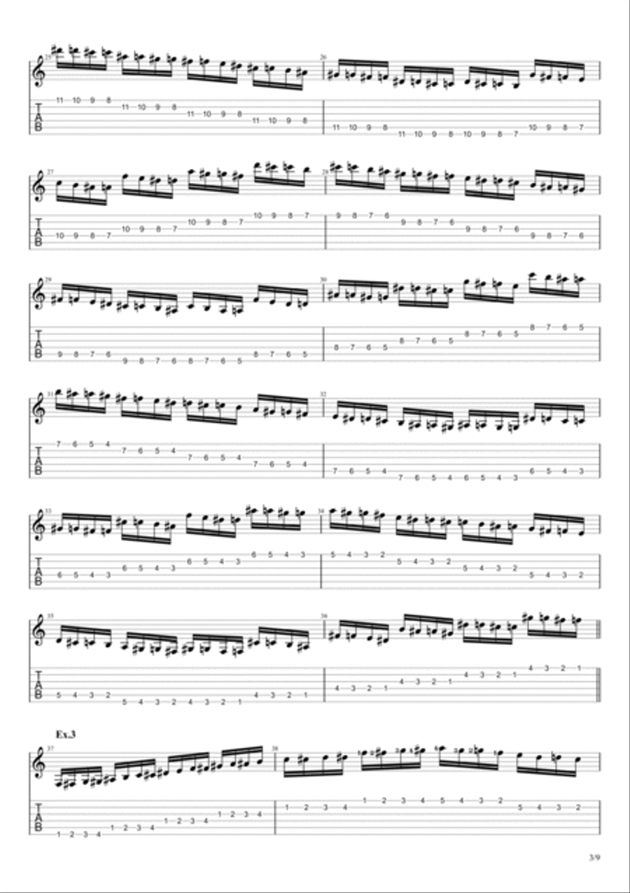 Guitar Chromatic Warmup Exercise [Basic] Electric Guitar scores gallery preview page 3