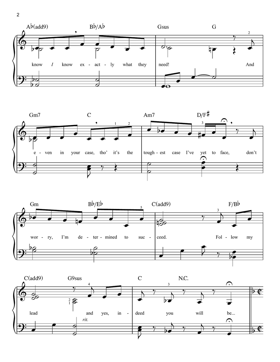 Popular (from Wicked) Easy Piano scores gallery preview page 2