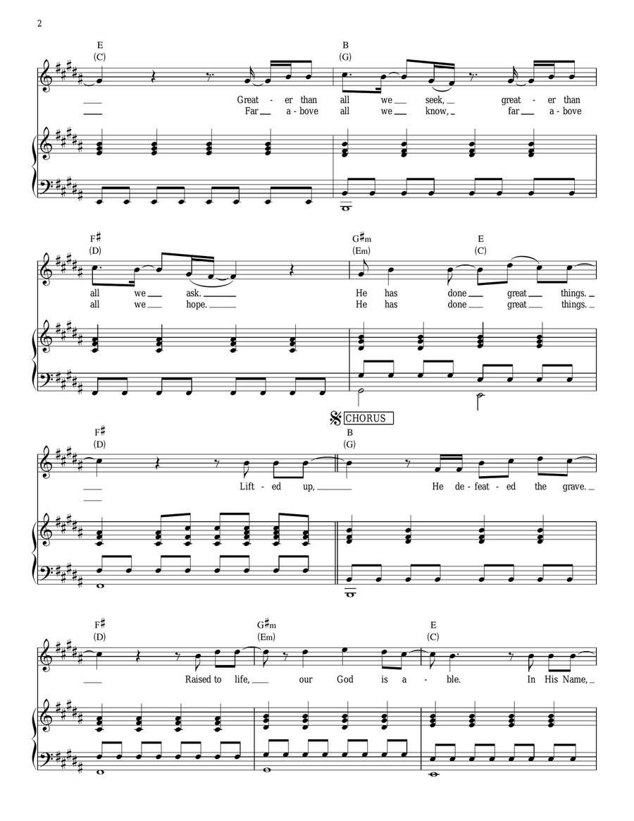God Is Able Piano, Vocal, Guitar scores gallery preview page 2